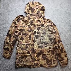 Vintage Columbia Hunting Nylon Camouflage Jacket Mens Medium Lined Parka Hooded